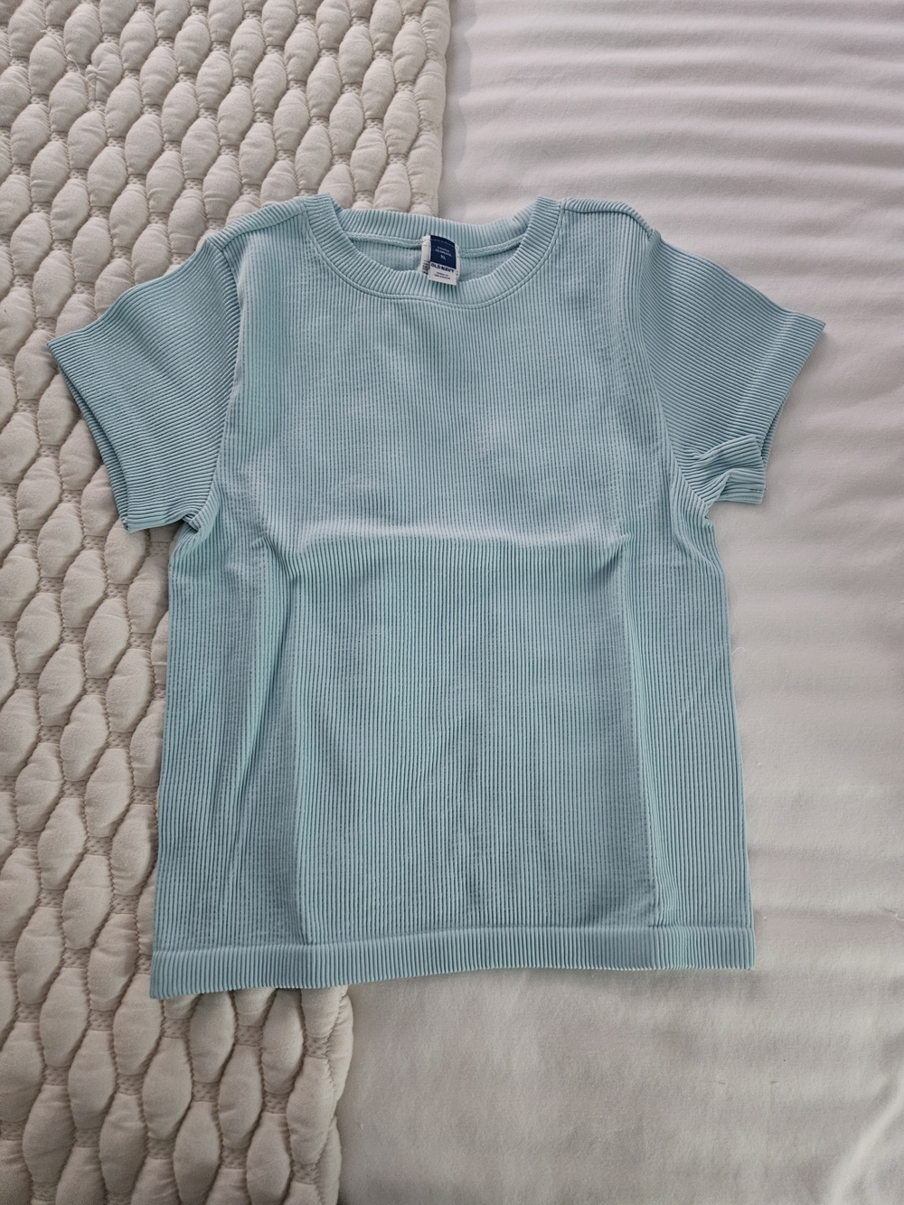 NWOT Old Navy Light Aqua Ribbed Tee